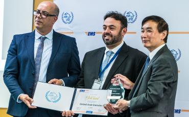 EMS UAE receiving their Gold performance award